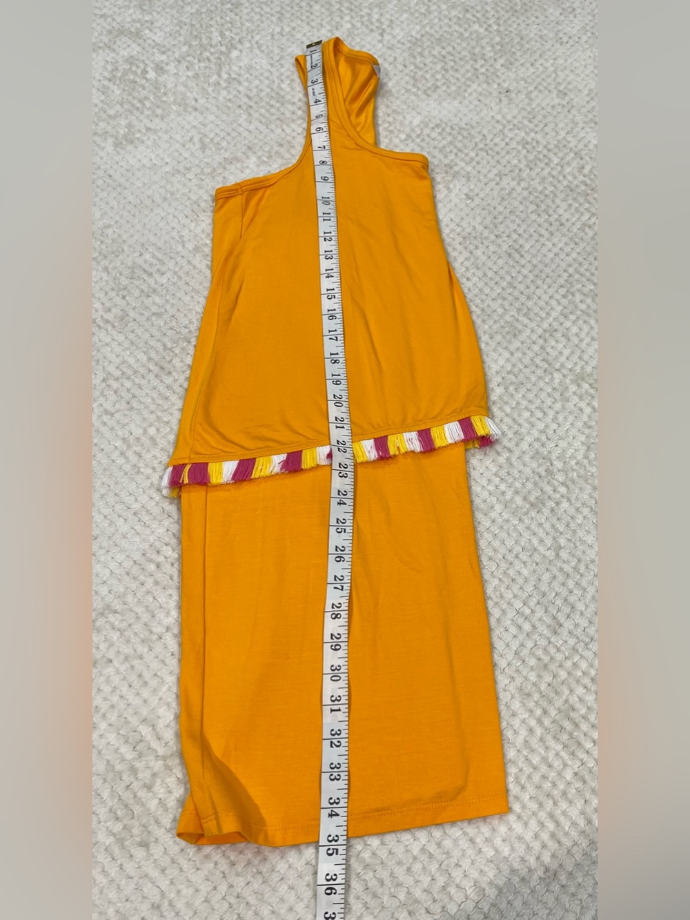 Trina Turk Richmond Tasseled Popover Dress Yellow Orange Mini Resort Size Small - Picture 8 of 11